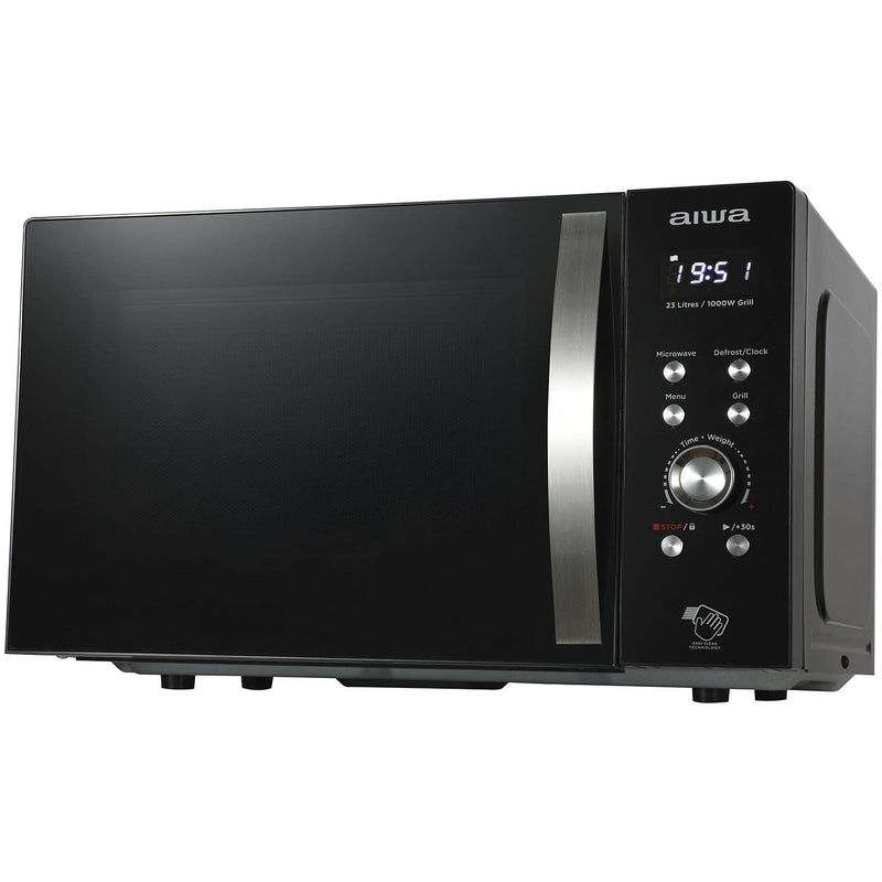 Aiwa Digital Microwave Oven Black/Silver MW230DG 23ltrs Microwave Ovens 