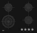 Beko Gas Hob Glass 4 Burners Black HILW64222S Hobs