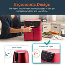 Cosori 5.5Ltr Premium Air Fryer CP158 Red - Air Fryers - GardeniaHomecentre