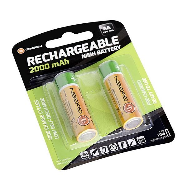 Gogen Rechargeable Battries Alkaline AA HR06 Charge 2000 - Batteries - GardeniaHomecentre
