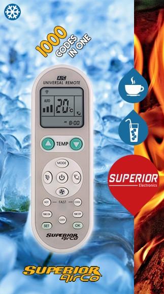 Superior AirCo 6000-in-1 Universal Air Conditioner Remote Control - Programmable Via PC, Works With Smart TVs & More