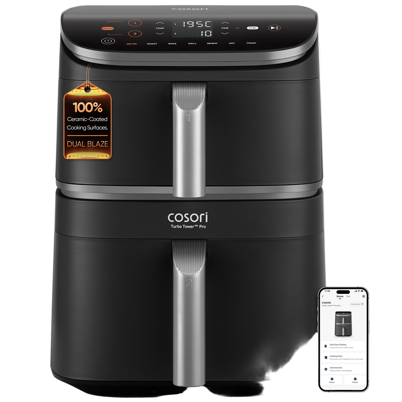 Cosori Turbo Tower Pro DC Smart 10.8Ltr Air Fryer Silver CAF-DC113S-ADE