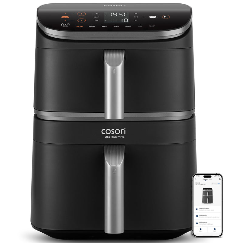 Cosori Turbo Tower Pro DC Smart 10.8Ltr Air Fryer Silver CAF-DC113S-ADE