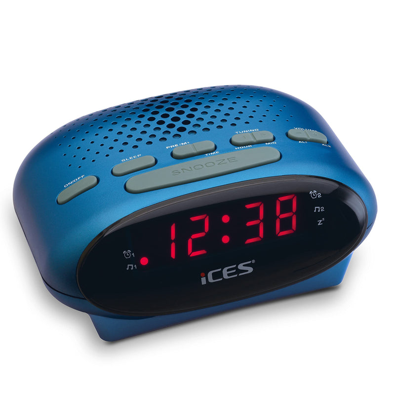 Ices Radio Alarm Clock ICR-210 Blue Radio Alarm Clocks 