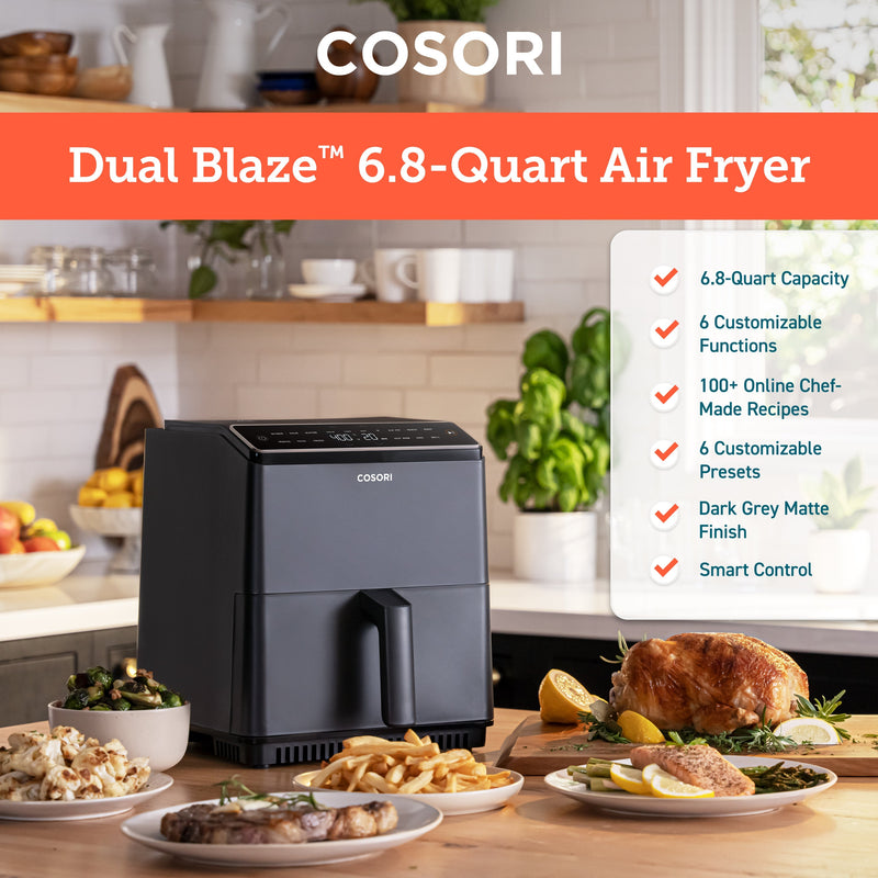 Cosori 6.4Ltr Dual Blaze Smart Air Fryer CAF-P583S - Dark Grey