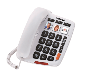 Daewoo Corded Big Button Telephone DTC760 White Fixed Phones 
