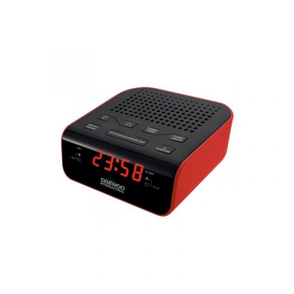Daewoo Radio Alarm Clock DBF125 Red/Black Radio Alarm Clocks 