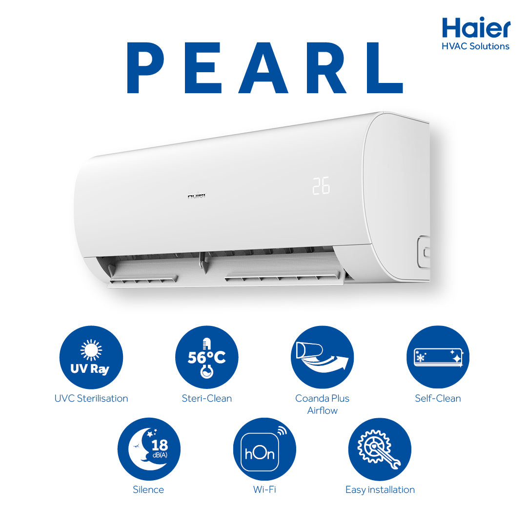 Haier Air Conditioner Pearl Series 12,000 Btu A+++ Inverter Wifi AS35P