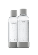 MySoda Water Bottle 1LTR (2 pack) - Multiple Colours Soda Maker Gray 