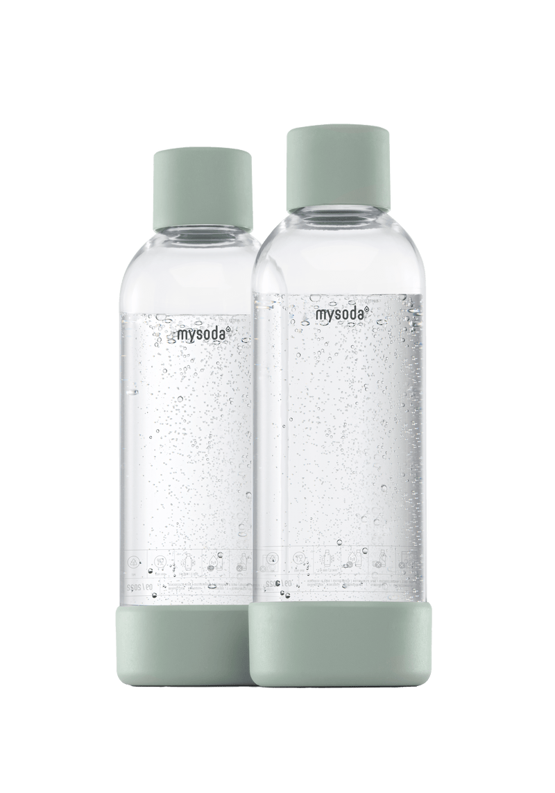 MySoda Water Bottle 1LTR (2 pack) - Multiple Colours Soda Maker Green 