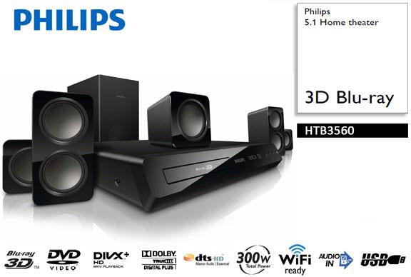 Philips HTB3560 5.1 Home Theater System 3D BluRay - Audio - GardeniaHomecentre